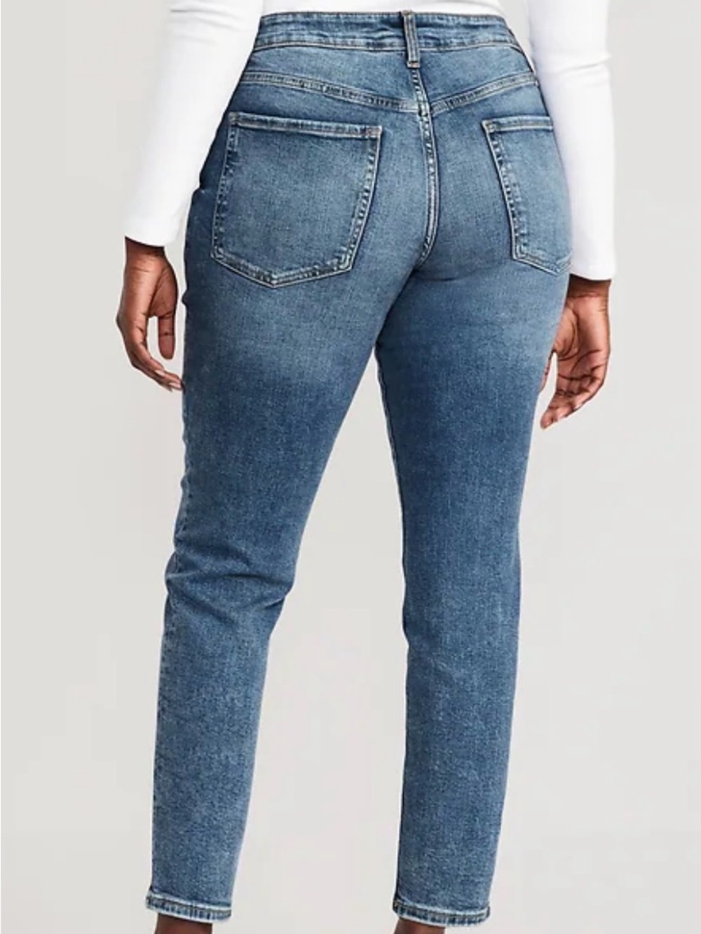 Old Navy High-Rise Ankle Slim Jeans in Medium Blue